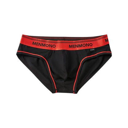 Men's low waist cotton briefs in a two-tone colour option on a plain background