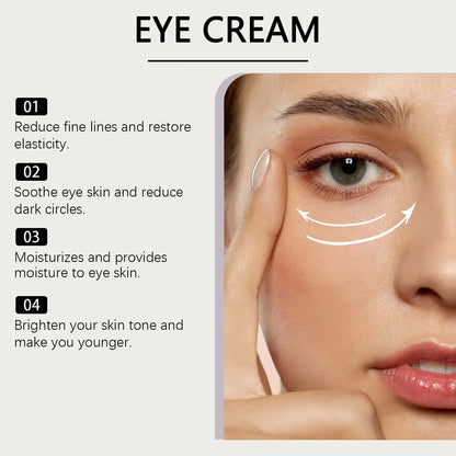 20g container of collagen and hyaluronic acid eye cream for the eye area.