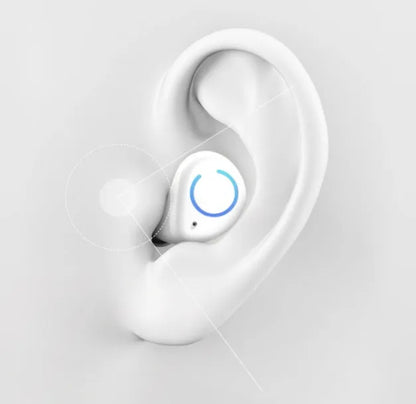 Black and white M18 true wireless in-ear Bluetooth earbuds with charging case.