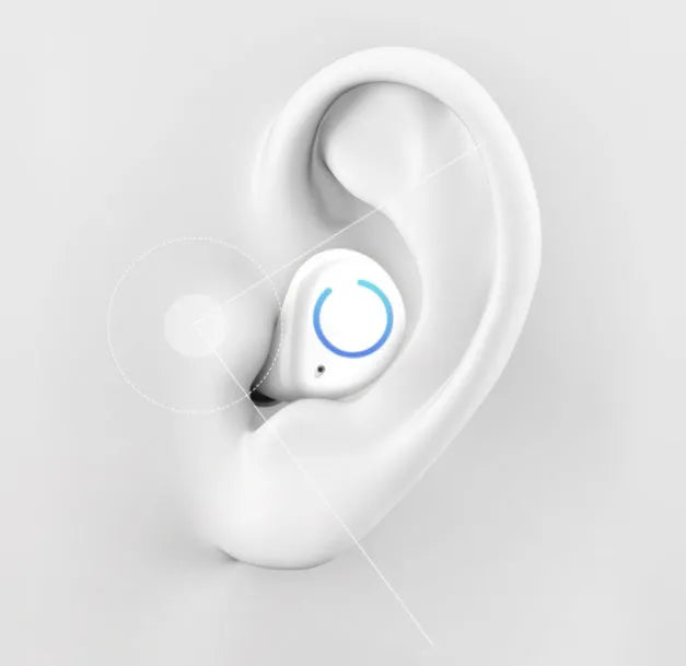 Wireless stereo headphones M18 true wireless earbuds with 10 metre Bluetooth 5.0 transmission, featuring a 160-hour standby time, 1.5-hour charge time, and available in black or white colour options for portable personal audio.