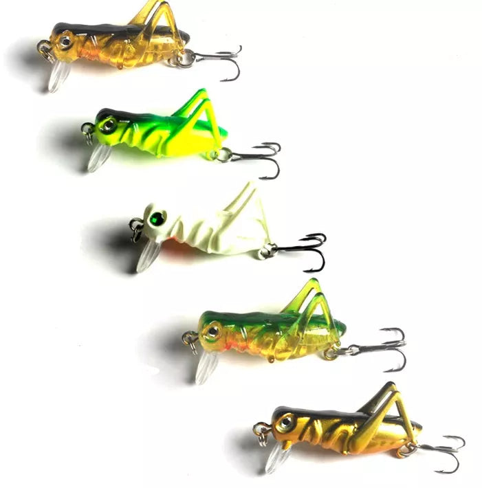 Hard bait grasshopper fishing lure in multiple colors for effective fishing