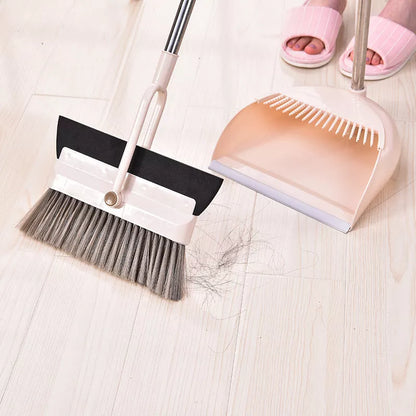 Two-in-one windproof broom and wiper set for efficient home cleaning