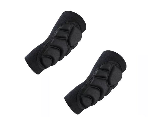 Black sponge thick elbow pads with wristbands for sports and military training