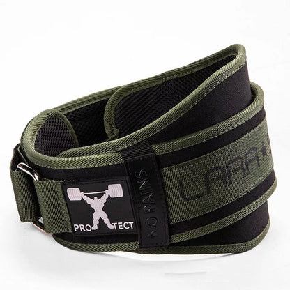 Men's large fitness belt in army green for lumbar support during workouts
