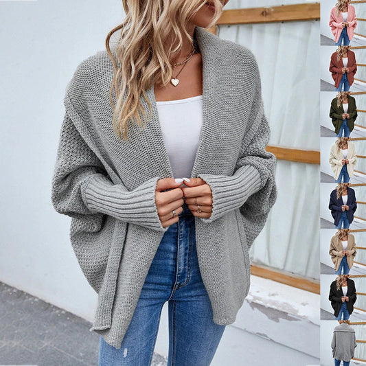 A stylish, knitted cardigan jacket for women in a variety of colors and sizes