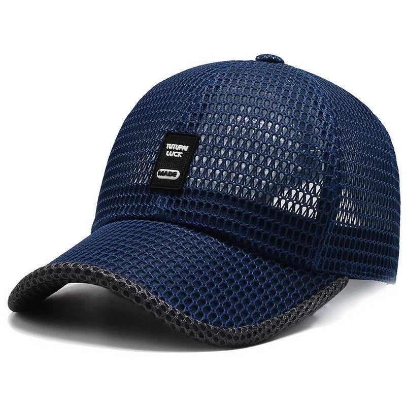 Men's quick-dry mesh baseball cap for summer outdoor sports in multiple colors