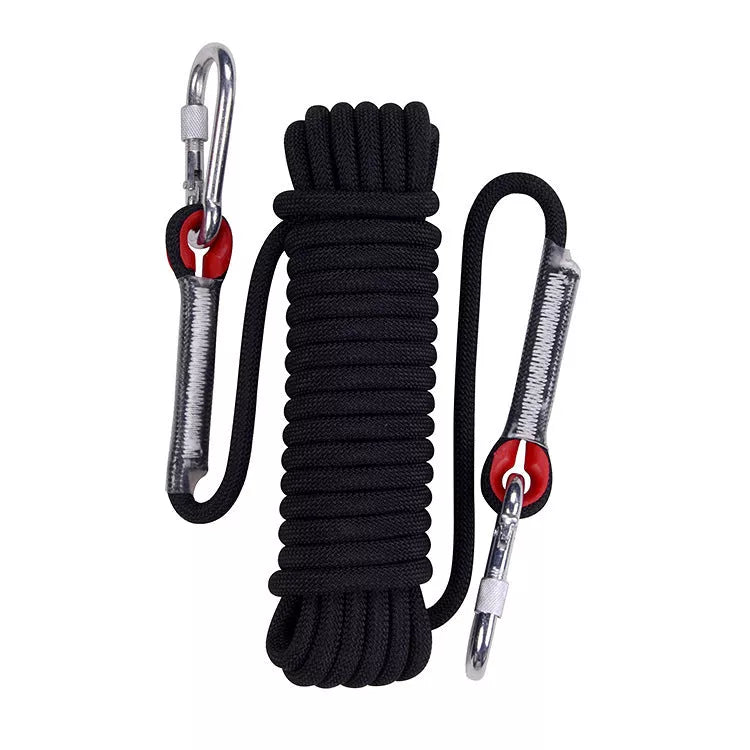 10M outdoor climbing rope with high-strength silk core, available in multiple colors