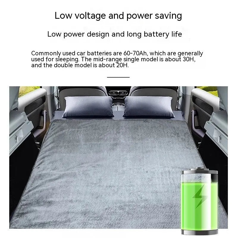 Grey 12V car electric blanket with cigarette lighter plug for knee and leg warmth