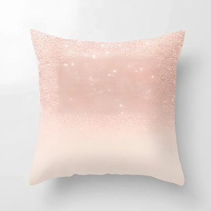 45x45cm pink sofa cushion cover with peach skin fabric texture