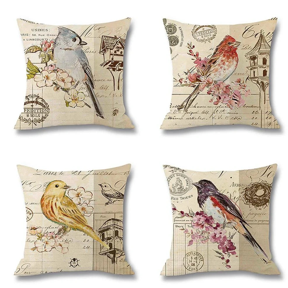 45x45cm printed linen throw pillow cover with temperature regulating properties