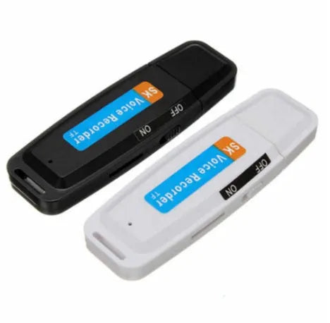 Fashion USB flash drive SK-001 USB 2.0 memory stick with SK-868 creative gift design featuring voice card function, available in black or white plastic casing with capacities of 8GB, 16GB, 32GB, or no memory card option