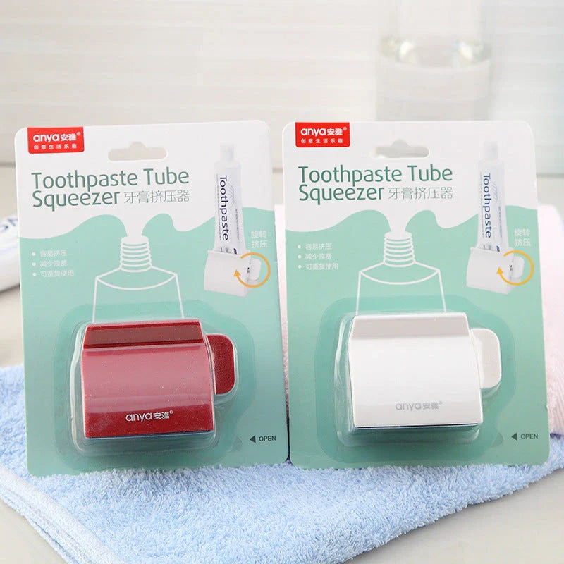 Versatile toothpaste dispenser made of durable ABS plastic for effortless product extrusion and bathroom organization