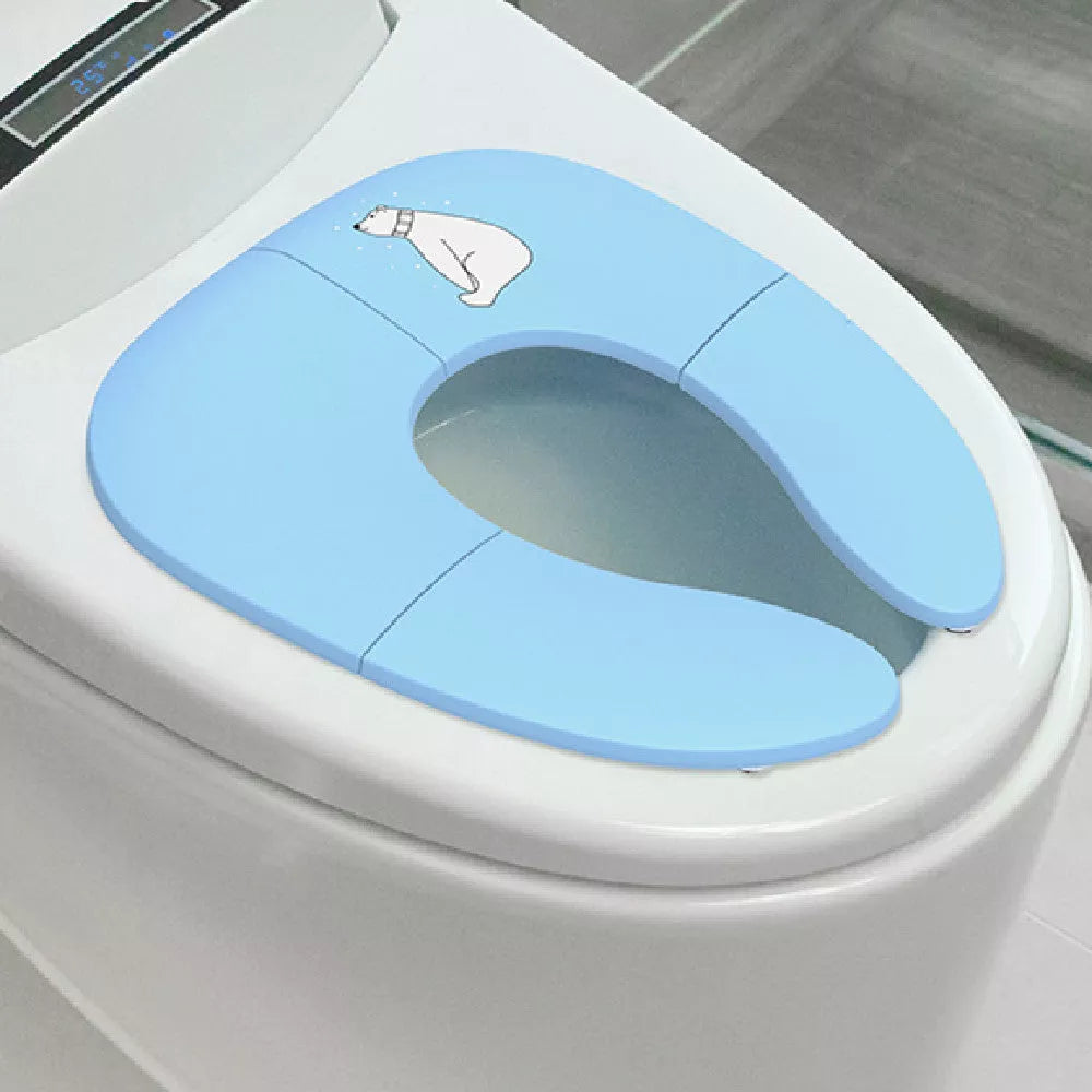 Foldable Baby Travel Potty Seat in pink, yellow, or blue, perfect for on-the-go potty training