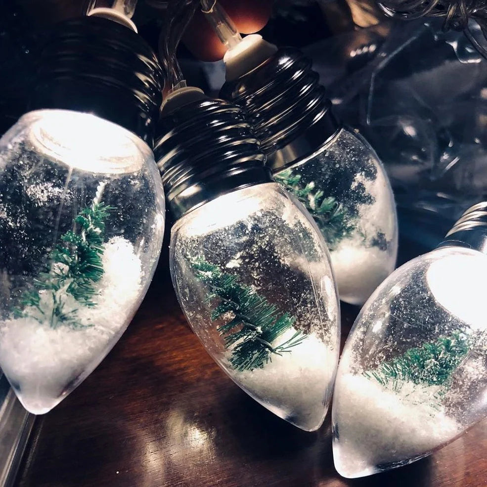 0.8 metre Christmas tree LED light string with 6 white beads and battery box