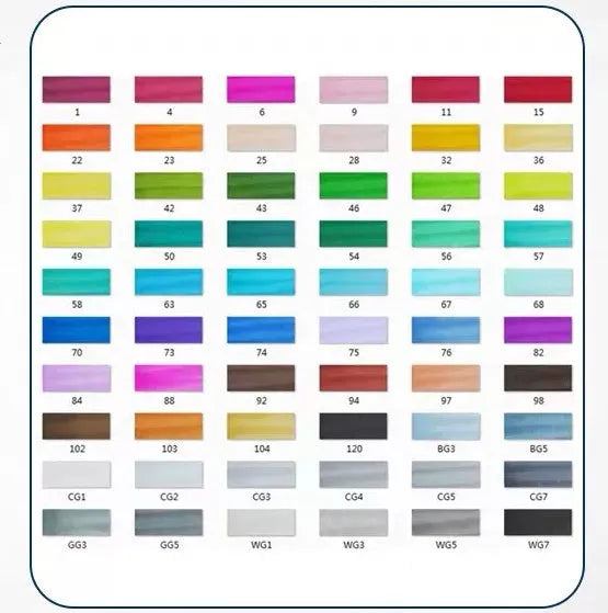 Double-headed alcohol-based oily colour animation paint pens with round and inclined tips for professional art students