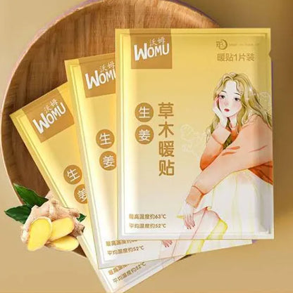 Self-heating uterus warming plaster with natural herbal paste options