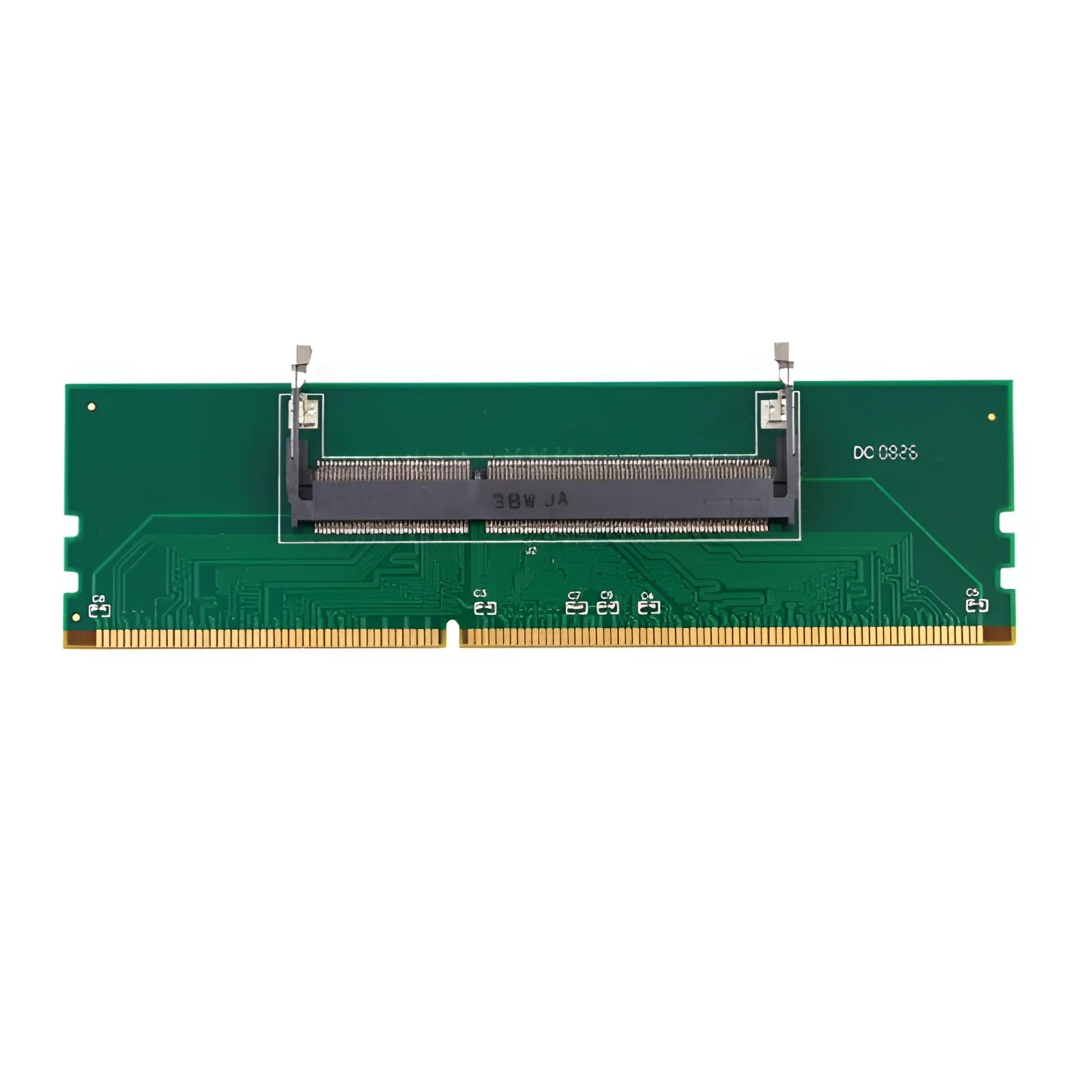 DDR4 laptop to desktop memory adapter interface card on anti-static bag.
