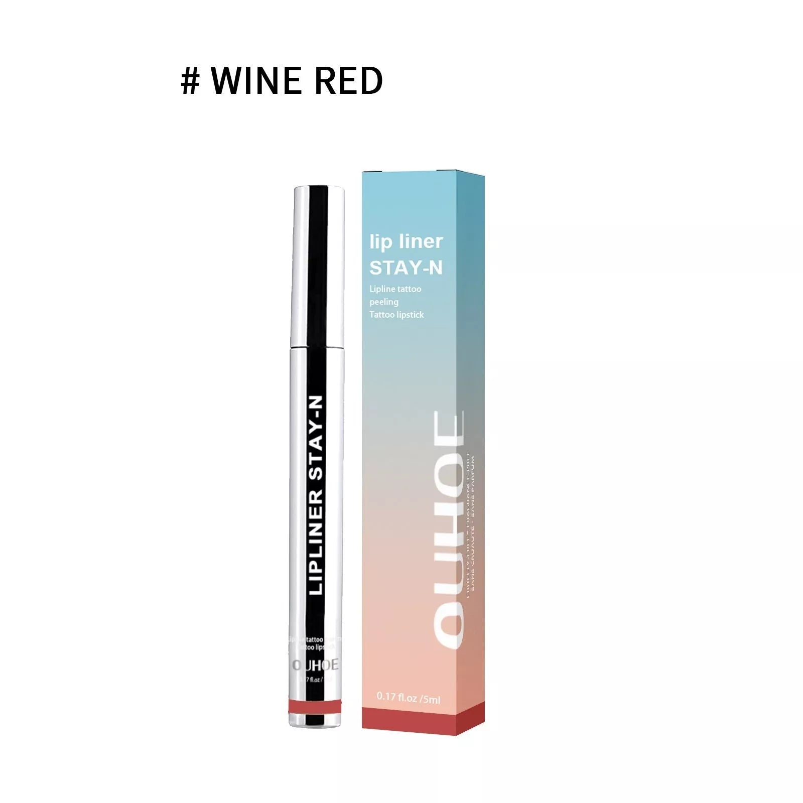 Dark brown waterproof lip liner pen with precision tip for long-lasting lip definition