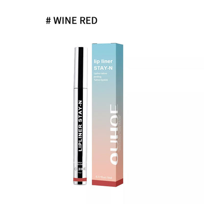 Dark brown waterproof lip liner pen with precision tip for long-lasting lip definition