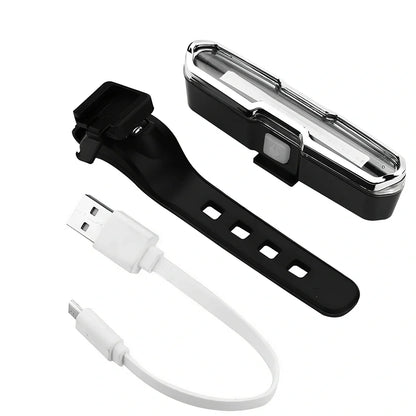 USB rechargeable red and blue mountain bike taillight with compact design and multiple lighting modes