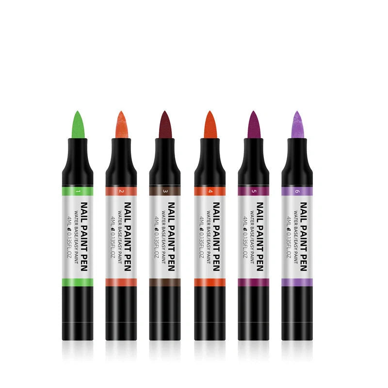 24 color water-based nail polish painting pen for 3D nail art designs