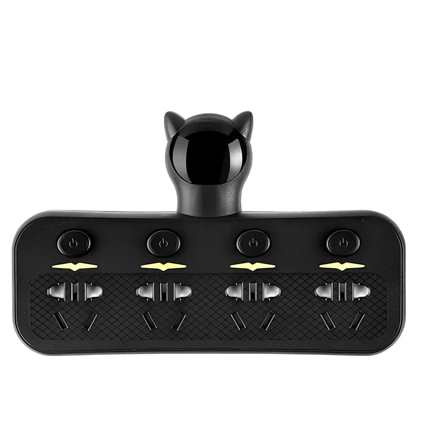Smart socket with UK plug, LED indicators, USB ports and energy display