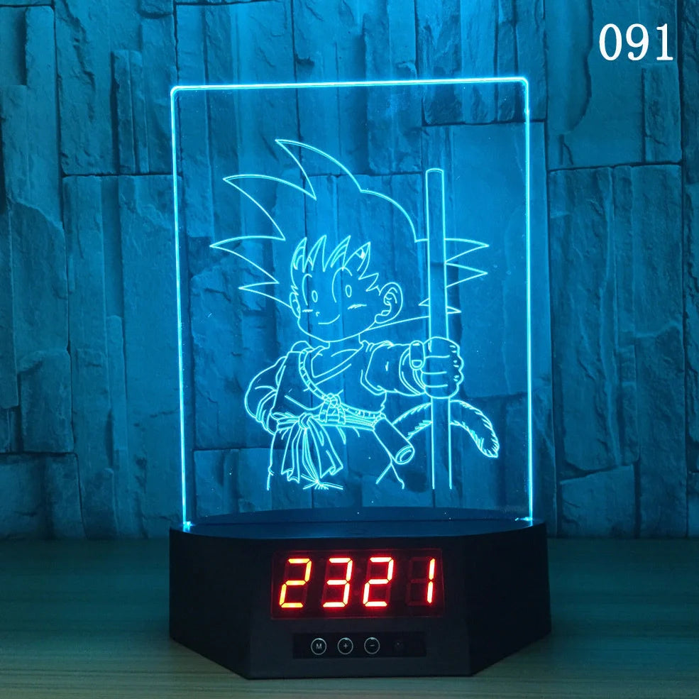 Blue dolphin-shaped table lamp with glowing 3D design and remote control on wooden surface