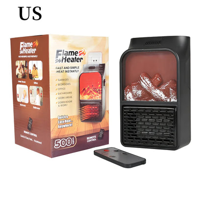 Flame Heater mini household heater with flame retardant ABS construction and 500W heating capacity
