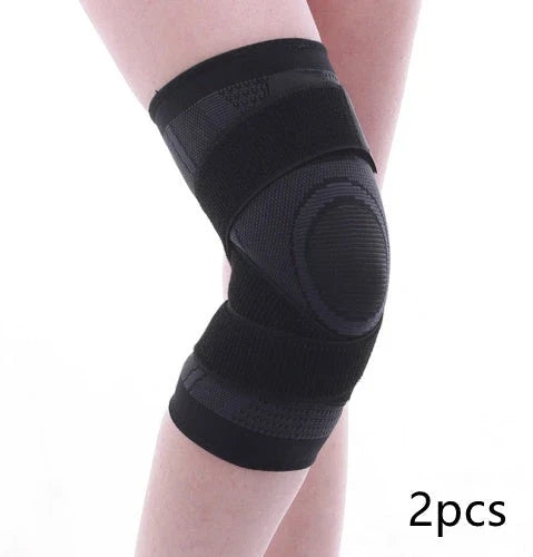 Durable sports knee brace with premium materials, 3D weaving technology, and customizable pressure belt design for active lifestyles