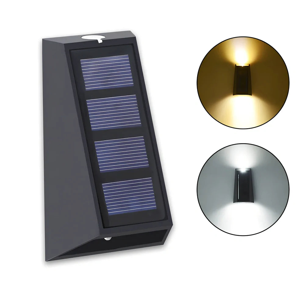 Solar garden wall light with European styling and waterproof ABS construction