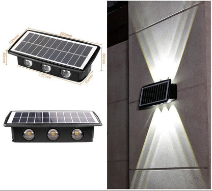 Solar outdoor wall light with 4 LED beads, ABS PC body, white warm yellow colour light options