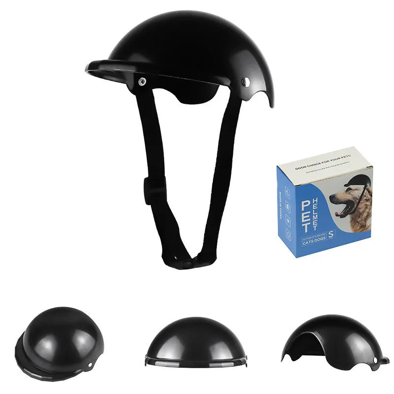 Small S size plastic pet motorcycle helmet for dogs in four colour options