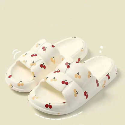 Comfortable and stylish women's bathroom slides in various vibrant colors and patterns