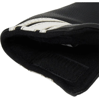 Black PU leather golf push rod case for club protection, showing sleek design and sleeve fit.