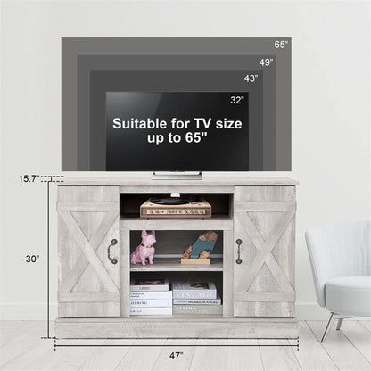 Vintage Wooden TV Cabinet in living room setting