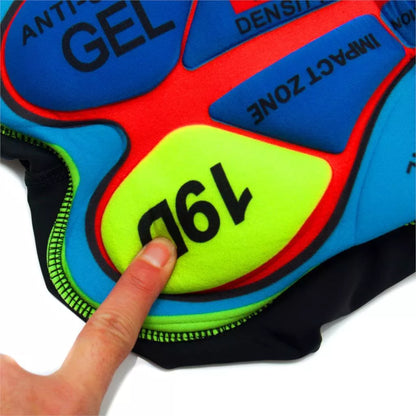 Men's Team Cycling Shorts in black and black white options, featuring breathable mesh fabric for cyclists.