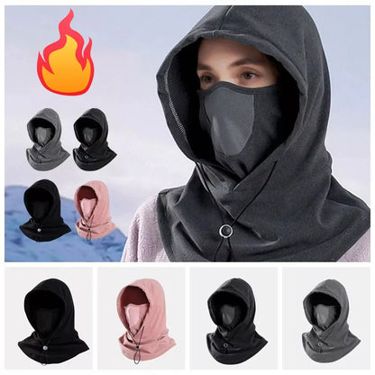 Premium fleece face mask and neck warmer with 360-degree coverage, adjustable drawstring, and versatile design for winter outdoor activities