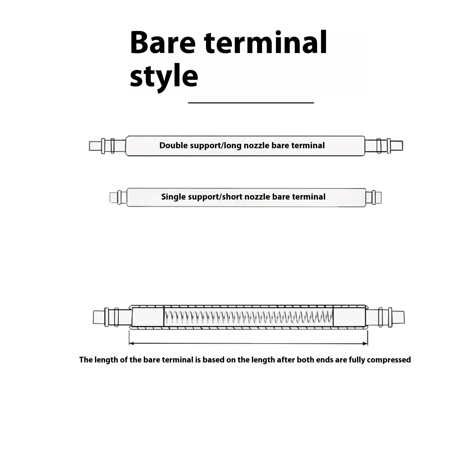 Watch bolt, auricular needle and spring shaft set for watch band repair in six sizes from 21mm to 26mm.