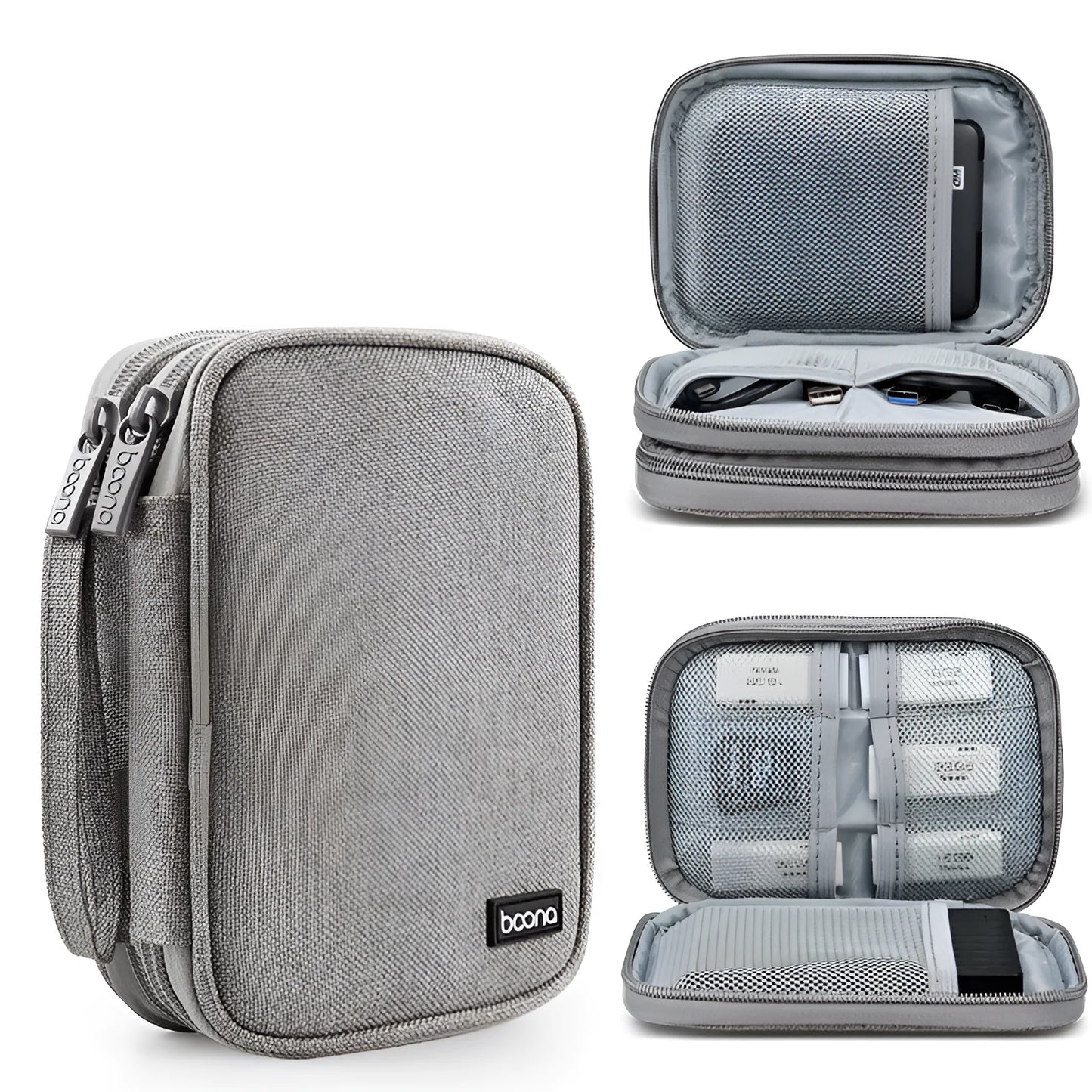 2.5-inch mobile hard disk protective Oxford cloth cover in grey and black colour options