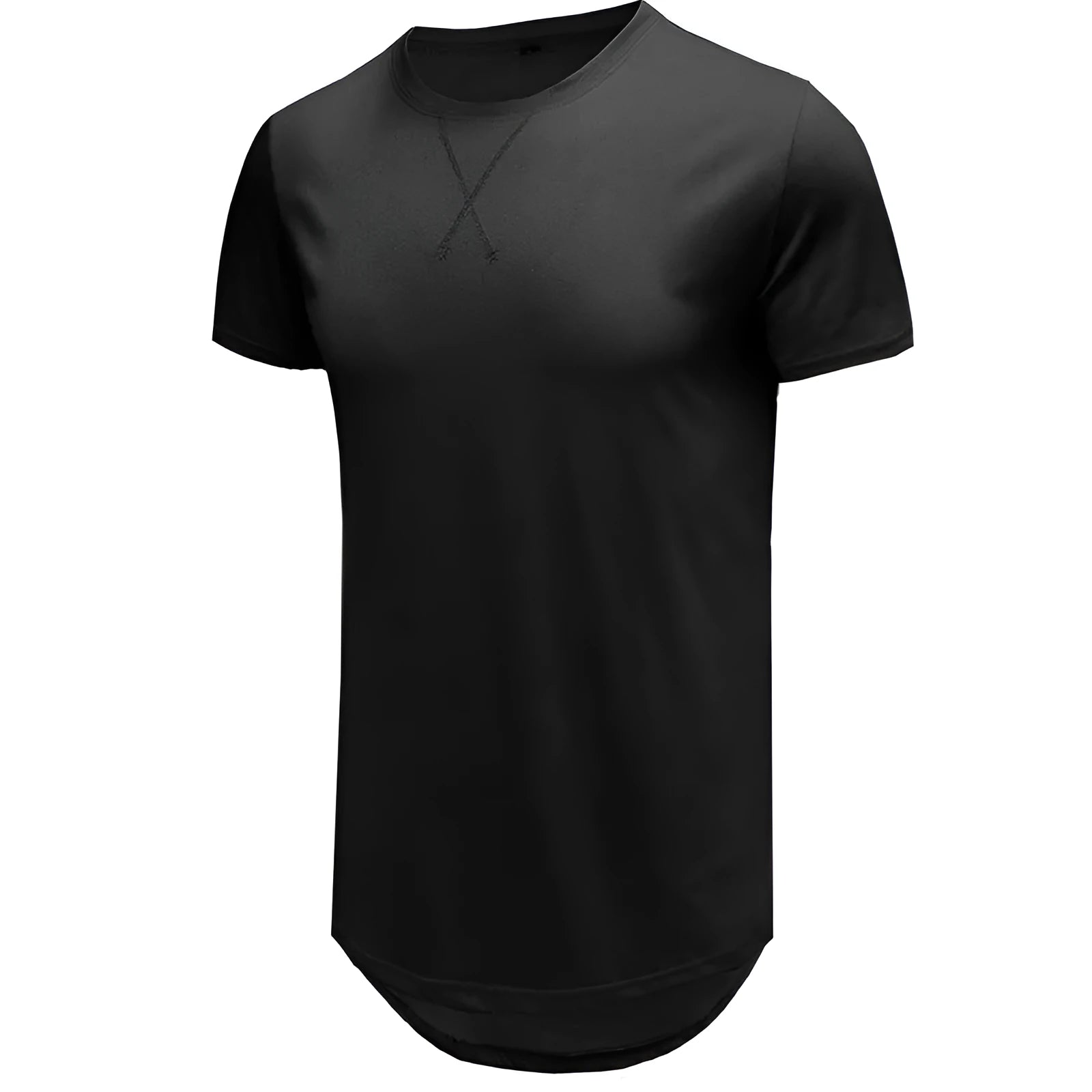 Men's slim fit cotton hip hop t-shirt in khaki colour, short sleeved, laid flat.