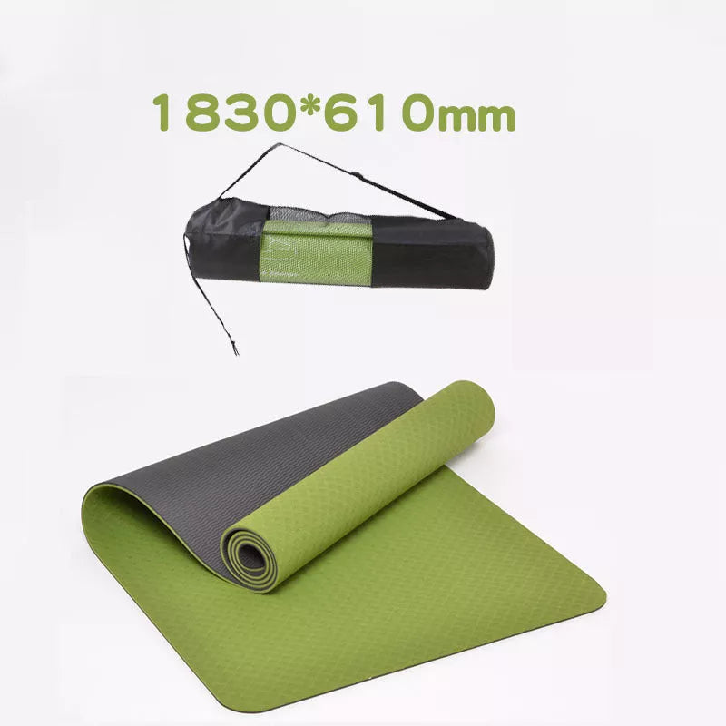 Non-slip TPE yoga mat in various colors, 6mm thickness for optimal comfort
