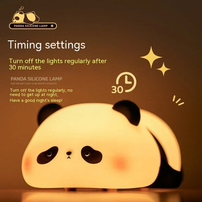 Adorable panda-shaped night light with soft, adjustable warm white LED glow