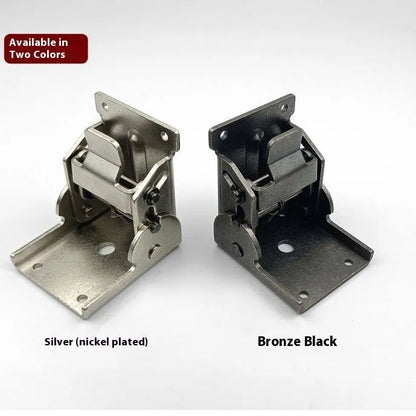 Furniture foot folding hinge with 0-90 degree adjustment and self-locking mechanism for cabinet doors