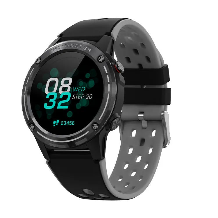 GPS positioning smart watch Bluetooth sports bracelet with a 49mm square silicone strap and smart notification alerts, available in blue, black, cyan, and silver black colour options