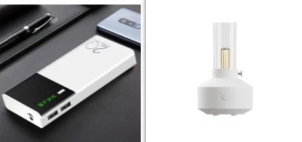 Retro light aroma diffuser with LED night light and humidifier in white and black