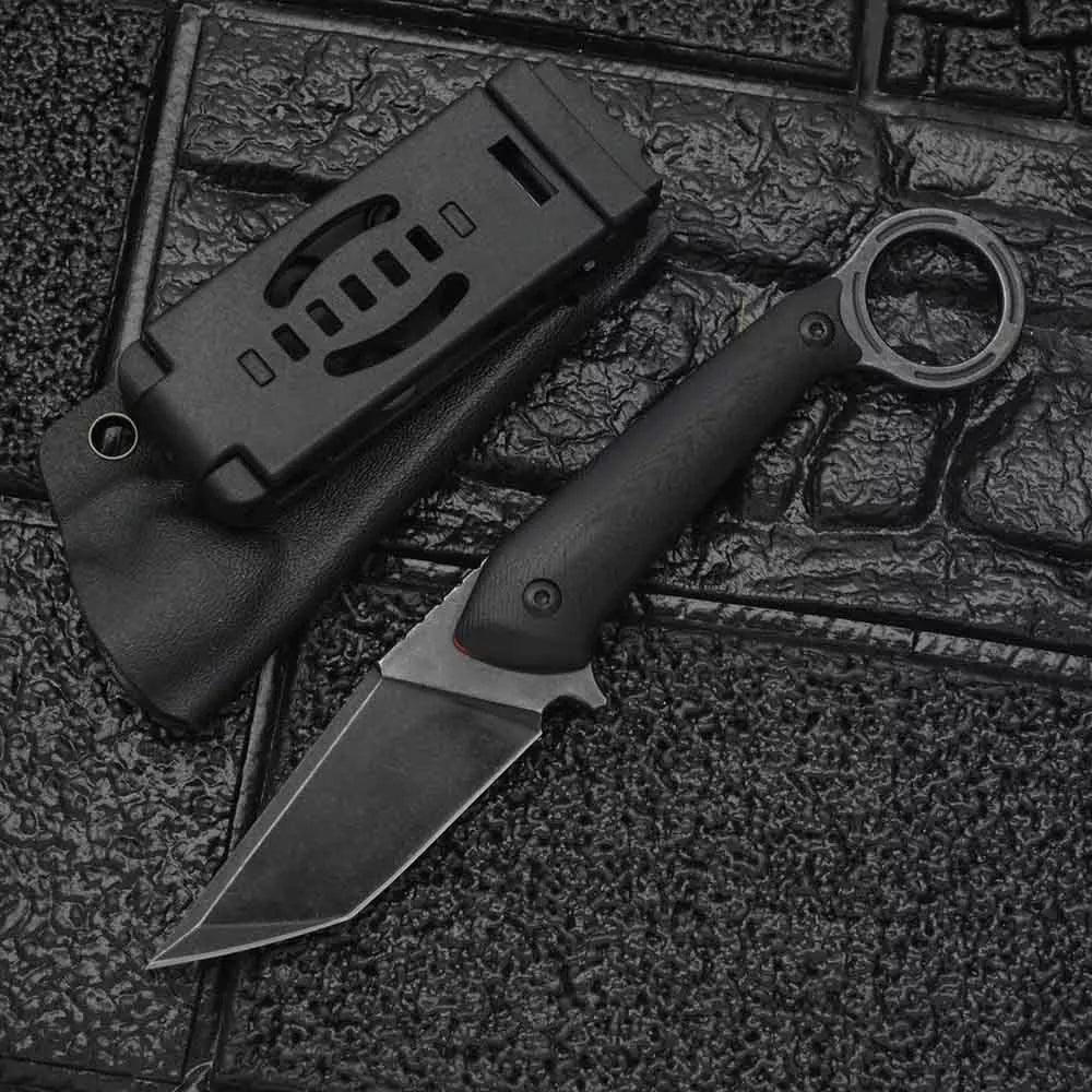 Outdoor Field Self-defense Knife with DC53 steel blade and G10 handle