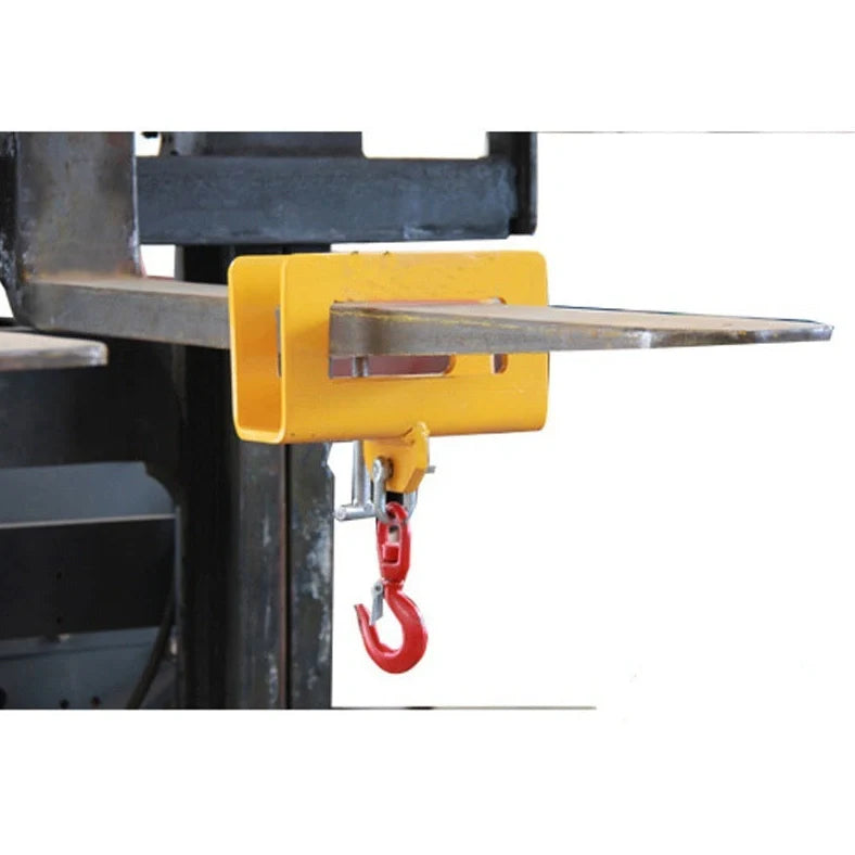 Rotatable drum crane locking 25T forklift hook with adjustable installation position and safety locking device for converting forklifts into mobile cranes