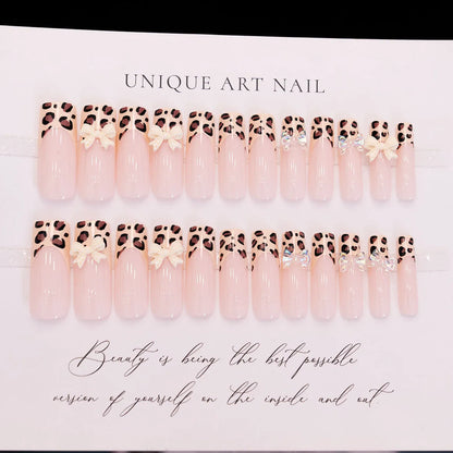 Leopard print butterfly nail art decorations in WM296 colour, plastic manicure accessories