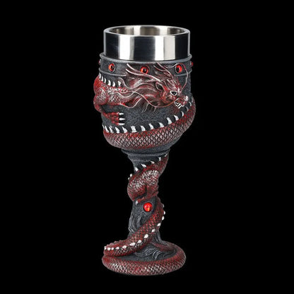 Chinese dragon 3D stereo stainless steel red wine glass with 200ml capacity in gold or red colour