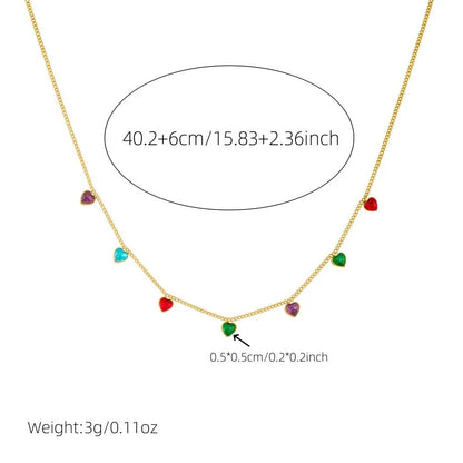 Gold-plated stainless steel necklace with heart pendant on adjustable 41-50 cm chain
